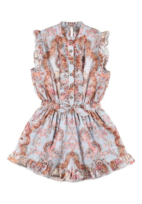 Tutina con stampa ZIMMERMANN KIDS | 1223YRS263WALLPAPER FLORAL DENIM